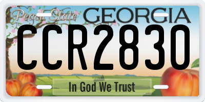 GA license plate CCR2830