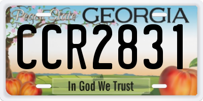 GA license plate CCR2831