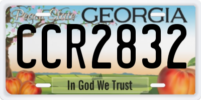 GA license plate CCR2832