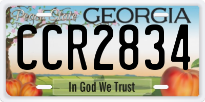 GA license plate CCR2834