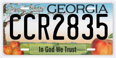 GA license plate CCR2835