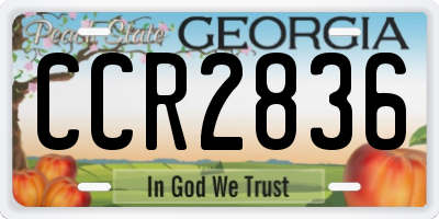 GA license plate CCR2836