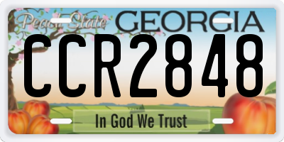 GA license plate CCR2848