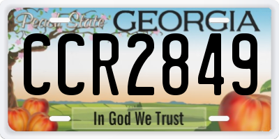 GA license plate CCR2849