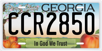 GA license plate CCR2850