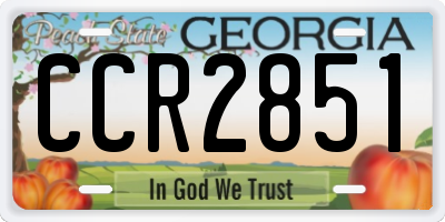 GA license plate CCR2851