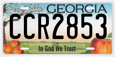 GA license plate CCR2853