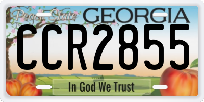 GA license plate CCR2855