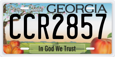 GA license plate CCR2857