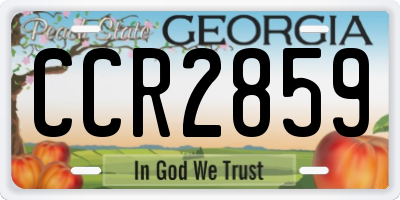 GA license plate CCR2859