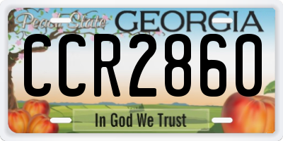 GA license plate CCR2860