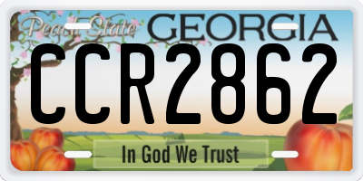 GA license plate CCR2862