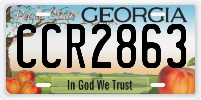 GA license plate CCR2863