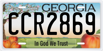 GA license plate CCR2869