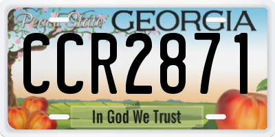 GA license plate CCR2871