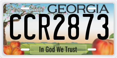 GA license plate CCR2873
