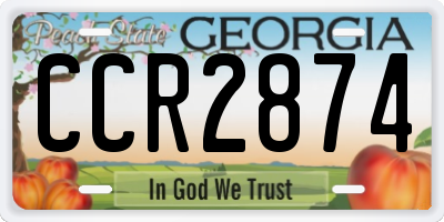 GA license plate CCR2874