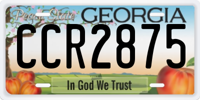 GA license plate CCR2875
