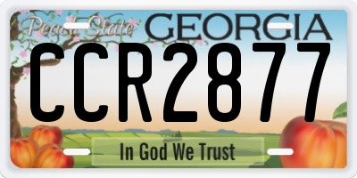 GA license plate CCR2877