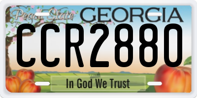 GA license plate CCR2880