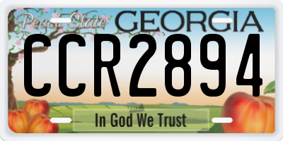 GA license plate CCR2894