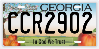 GA license plate CCR2902