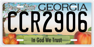 GA license plate CCR2906