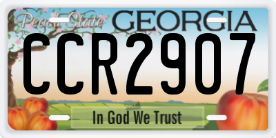 GA license plate CCR2907