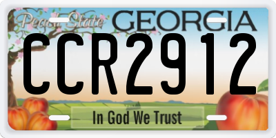 GA license plate CCR2912