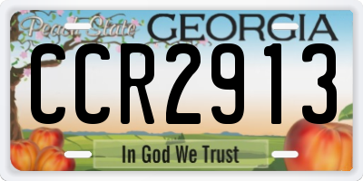 GA license plate CCR2913