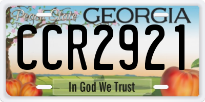 GA license plate CCR2921