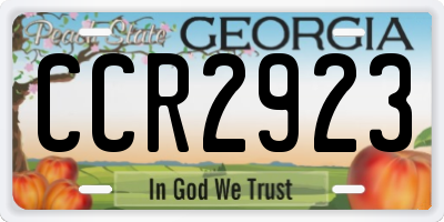 GA license plate CCR2923