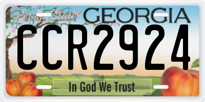 GA license plate CCR2924