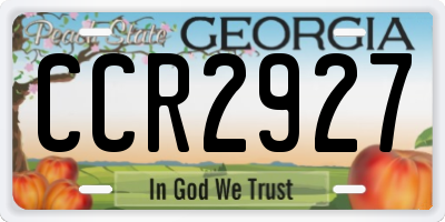 GA license plate CCR2927