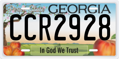 GA license plate CCR2928