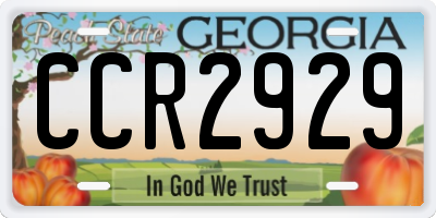GA license plate CCR2929