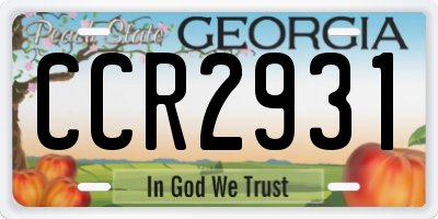 GA license plate CCR2931