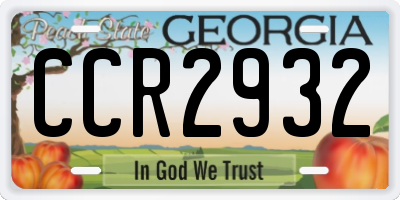 GA license plate CCR2932