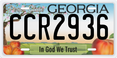 GA license plate CCR2936
