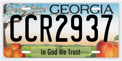 GA license plate CCR2937