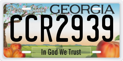 GA license plate CCR2939