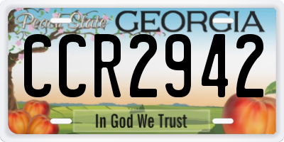 GA license plate CCR2942