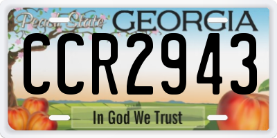 GA license plate CCR2943