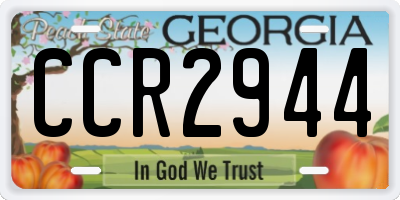 GA license plate CCR2944