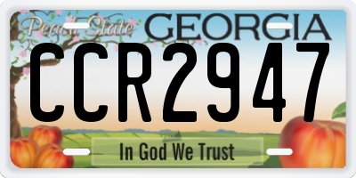 GA license plate CCR2947