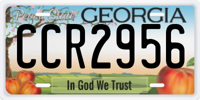 GA license plate CCR2956