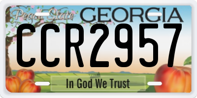 GA license plate CCR2957