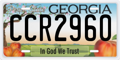 GA license plate CCR2960