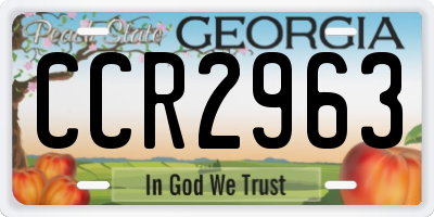 GA license plate CCR2963