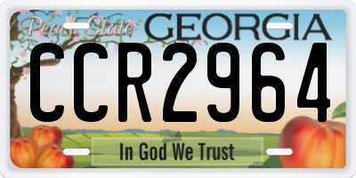 GA license plate CCR2964